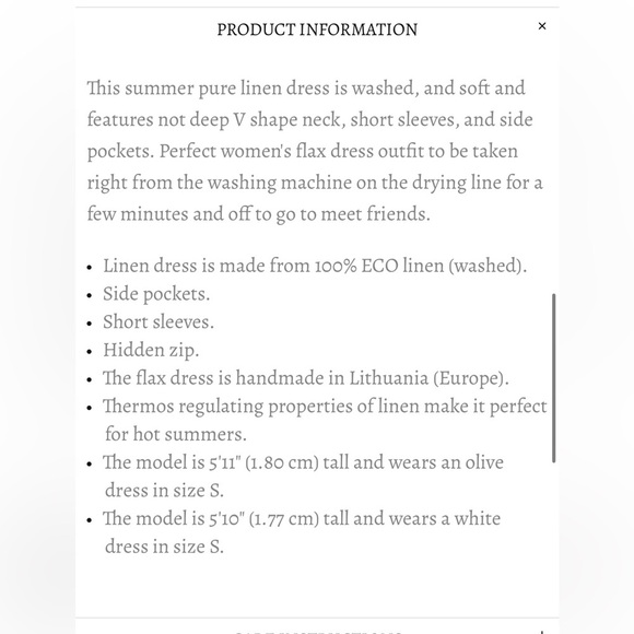 Baltic Linen Jura Olive Green Pure Linen Dress Size 36 Small - Picture 16 of 16